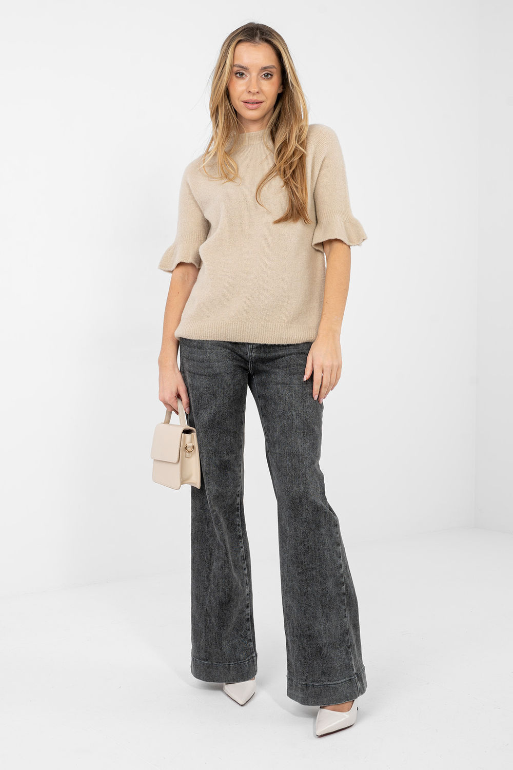 Sweter Damski Model MI-SW-1901.66 Beige - Italy Moda - obrazek 2
