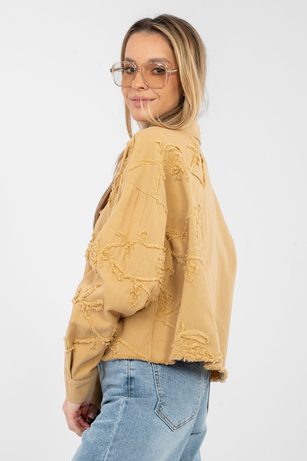 Kurtka Damska Model IT-KR-FL9993.77 Camel - Rue Paris - obrazek 3