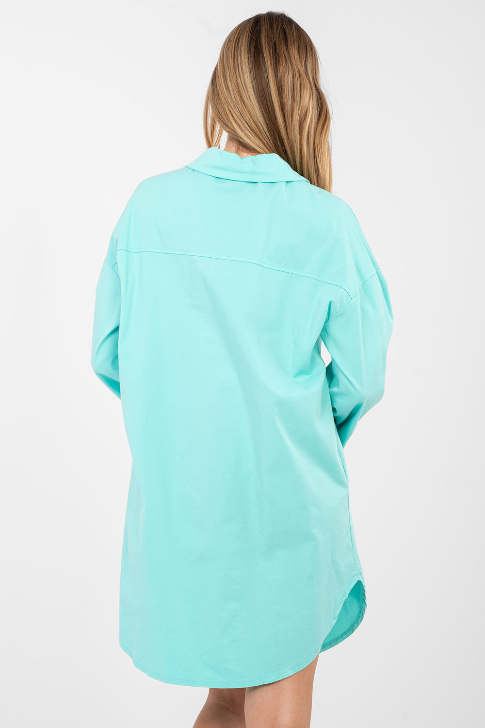 Sukienka Model IT-SK-FL6071.70 Turkus - Rue Paris - obrazek 3