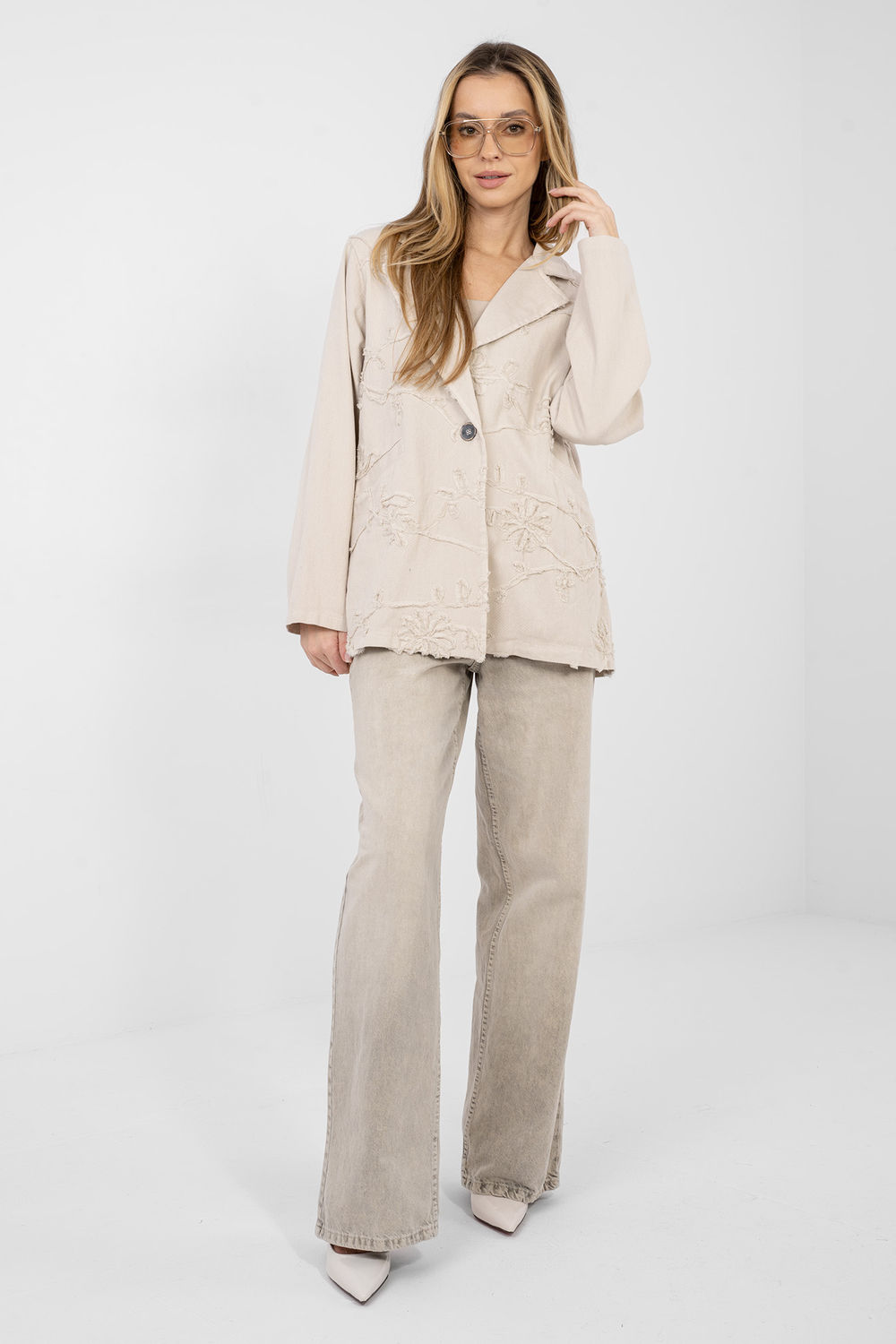 Marynarka Model IT-MA-FL9992.97 Beige - Rue Paris - obrazek 2
