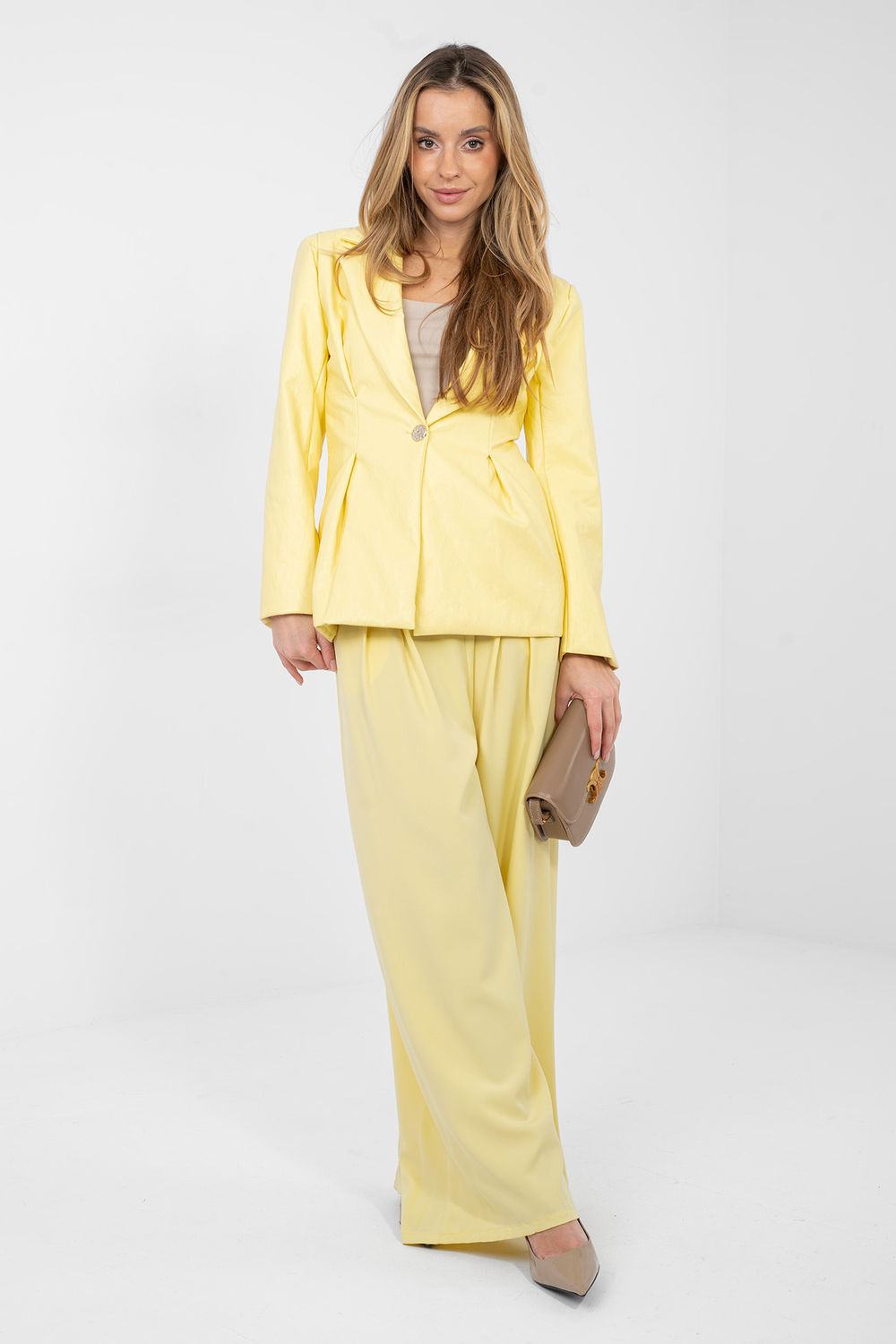 Marynarka Model IT-MA-FL10090.81 Light Yellow - Rue Paris - obrazek 2