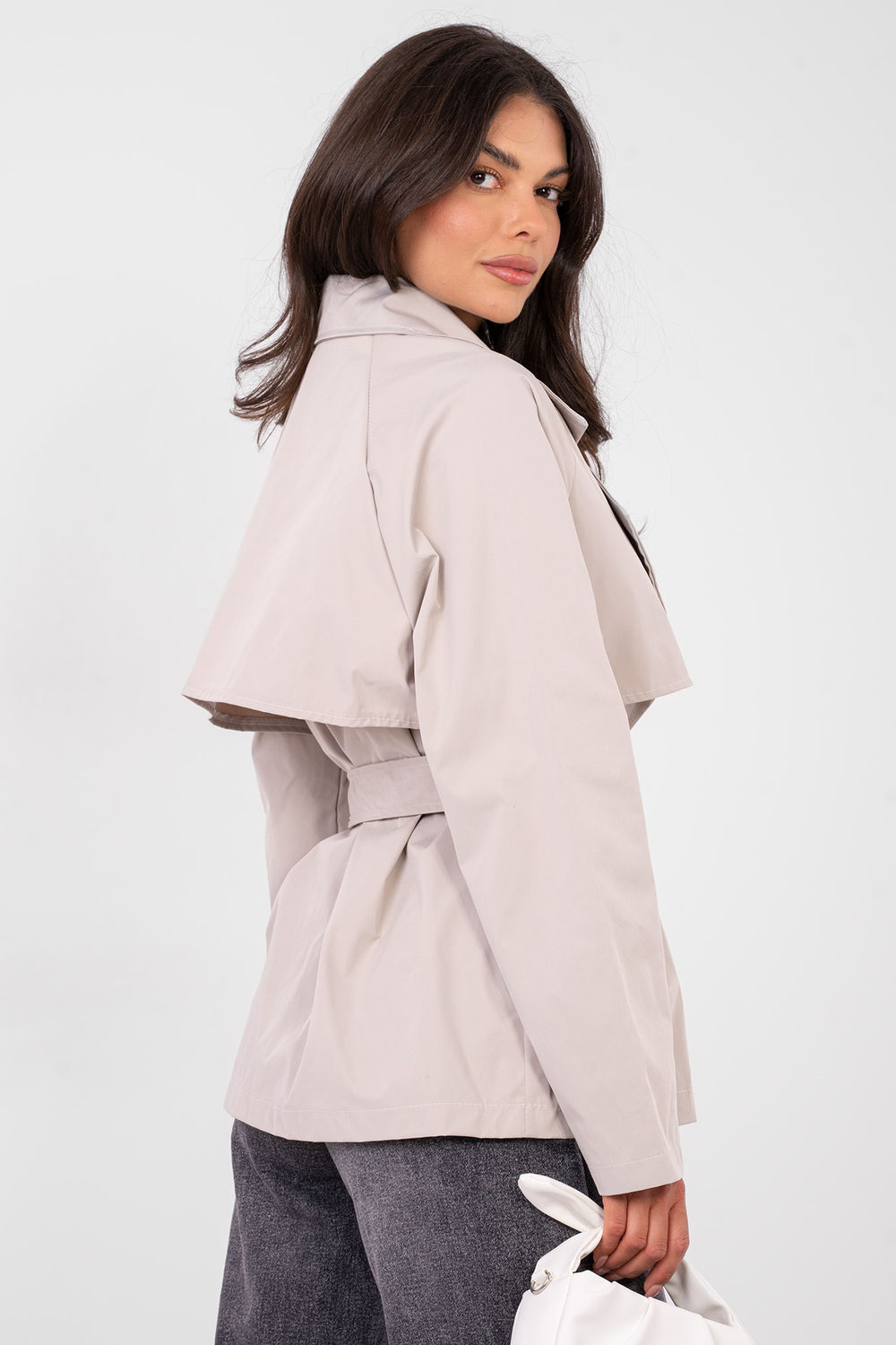 Płaszcz Damski Model IT-PL-FL10069.65 Beige - Rue Paris - obrazek 3