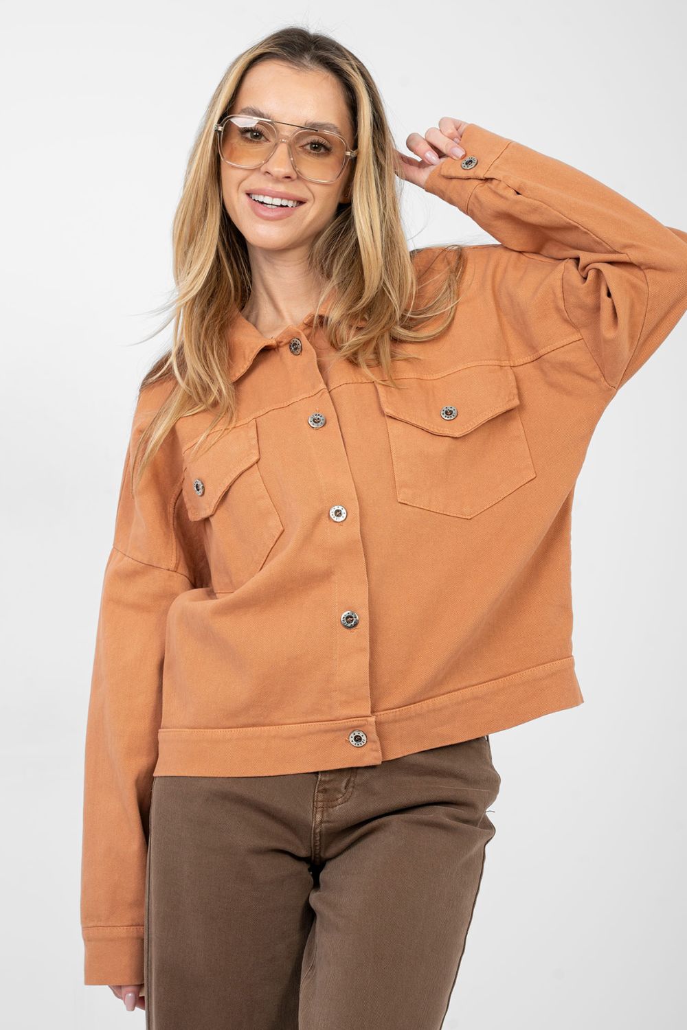Kurtka Damska Model IT-KR-FL9568.29P Dark Orange - Rue Paris - obrazek 4