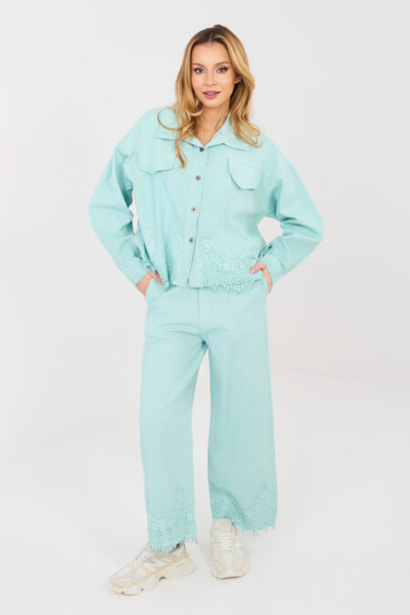 Spodnie Damskie Model IT-SP-FL9995.57 Mint - Rue Paris