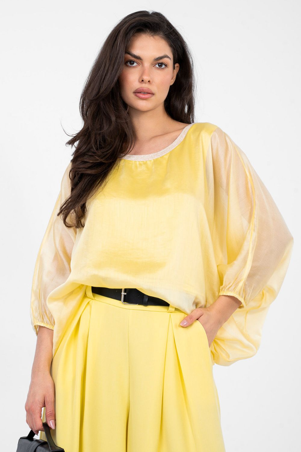 Bluzka Model IT-BZ-18868.81 Yellow - Italy Moda - obrazek 3