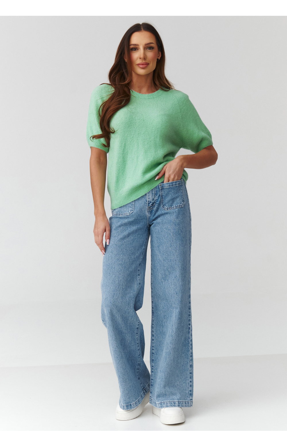 Sweter Damski Model C45 Green - Makadamia - obrazek 2
