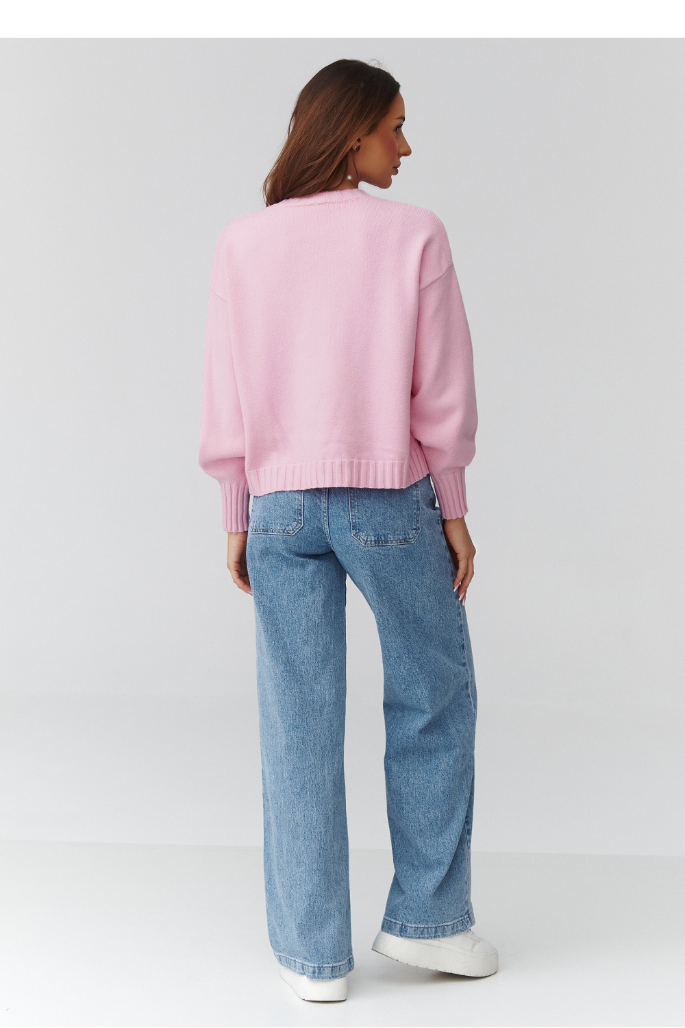 Sweter Damski Model C43 Powder Pink - Makadamia - obrazek 3