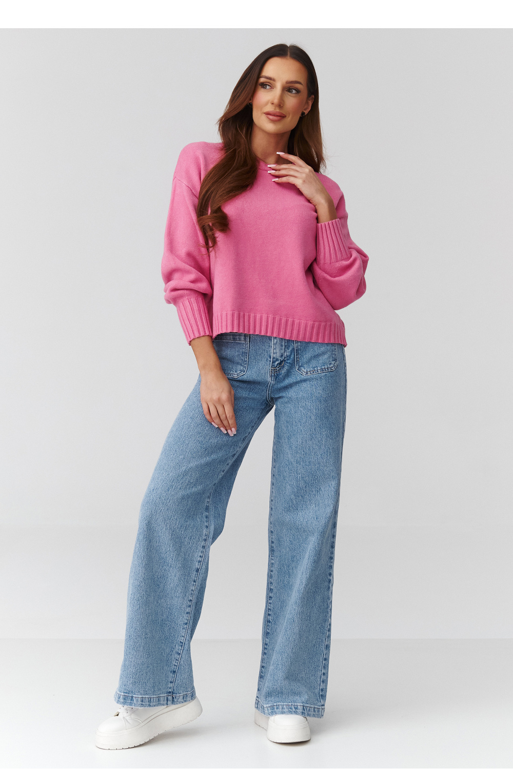 Sweter Damski Model C43 Baby Pink - Makadamia - obrazek 2