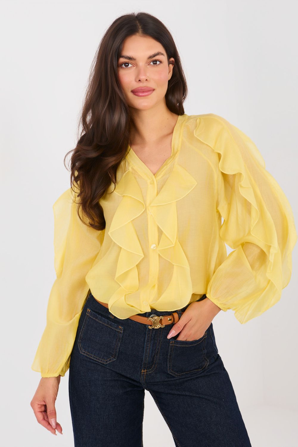 Koszula Damska Model IT-KS-29035.50 Yellow - Factory Price - obrazek 4
