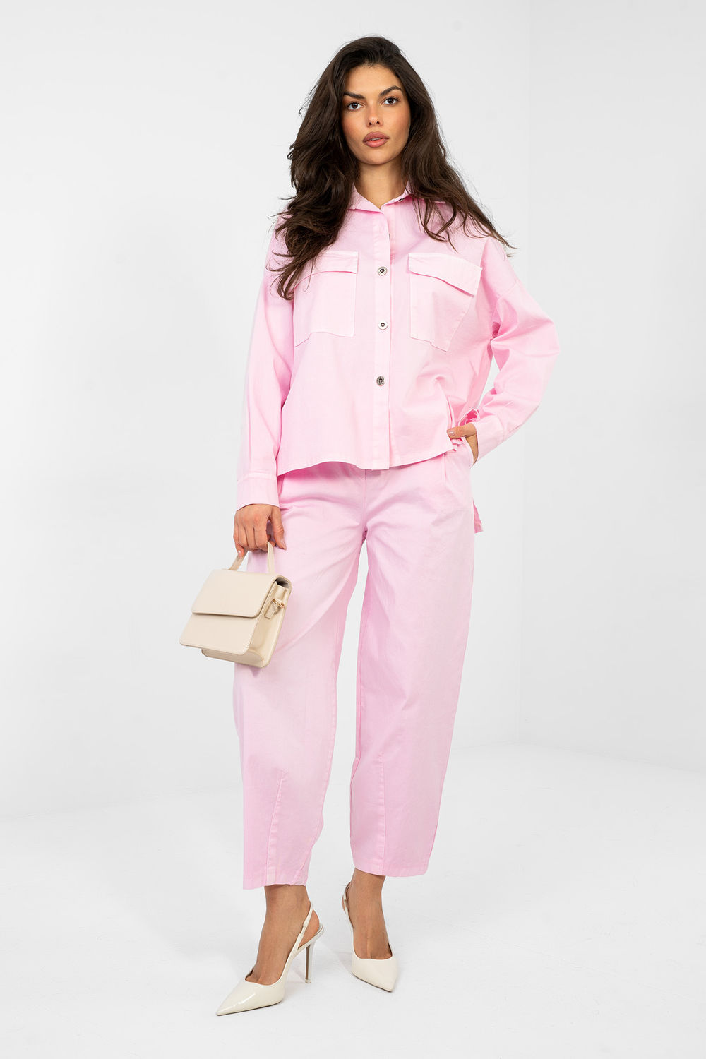 Koszula Damska Model IT-KS-FL9968.48 Light Pink - Italy Moda - obrazek 2
