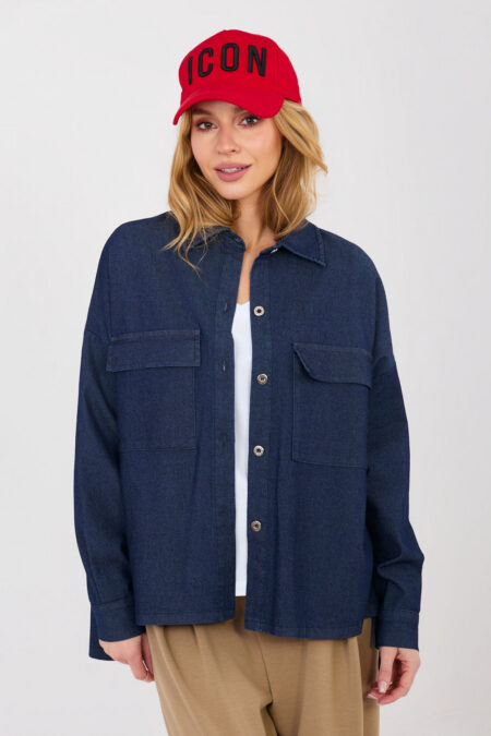 Koszula Damska Model IT-KS-FL9968.28 Navy - Italy Moda