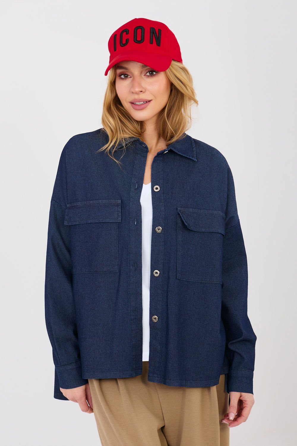 Koszula Damska Model IT-KS-FL9968.28 Navy - Italy Moda