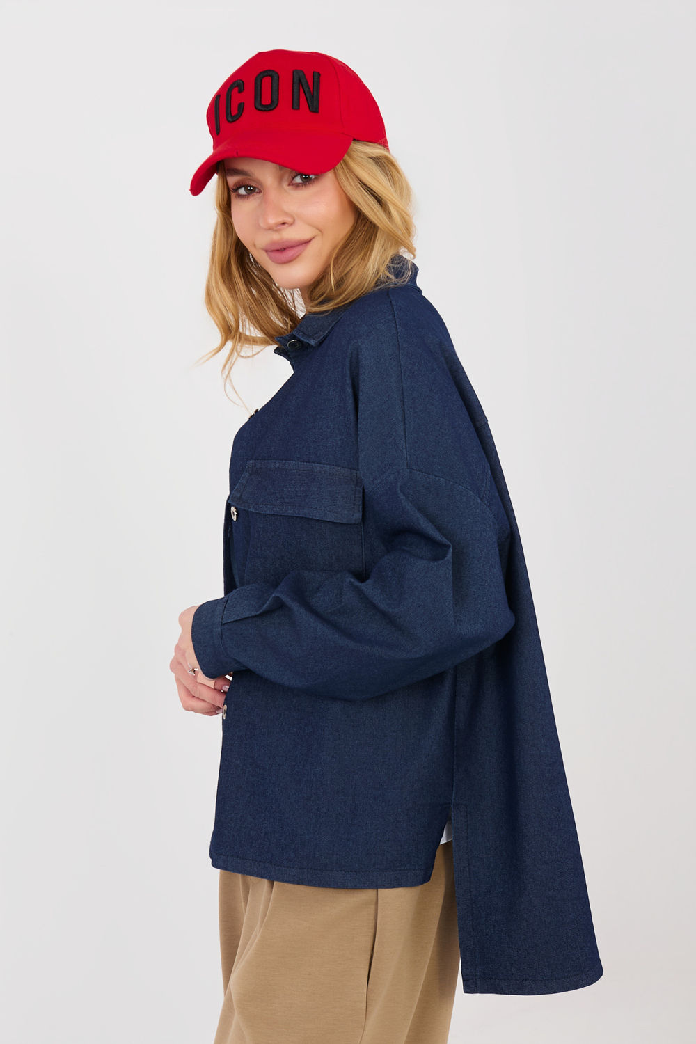 Koszula Damska Model IT-KS-FL9968.28 Navy - Italy Moda - obrazek 4