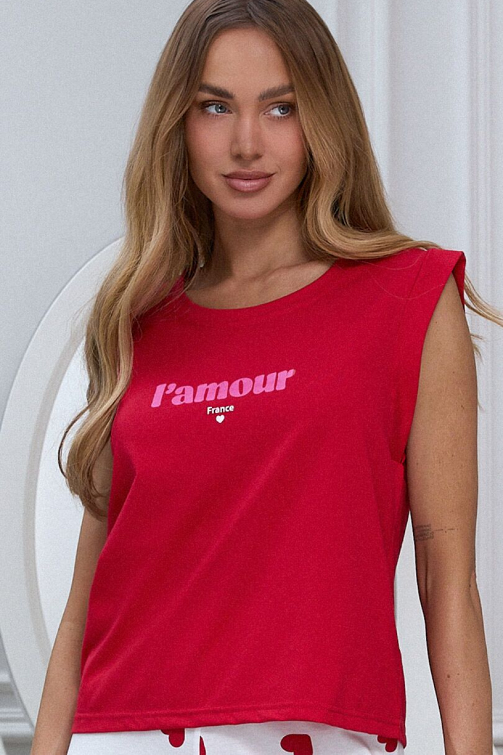 Piżama Damska Model Valentine 223590 Red/White - Pure Sin - obrazek 4