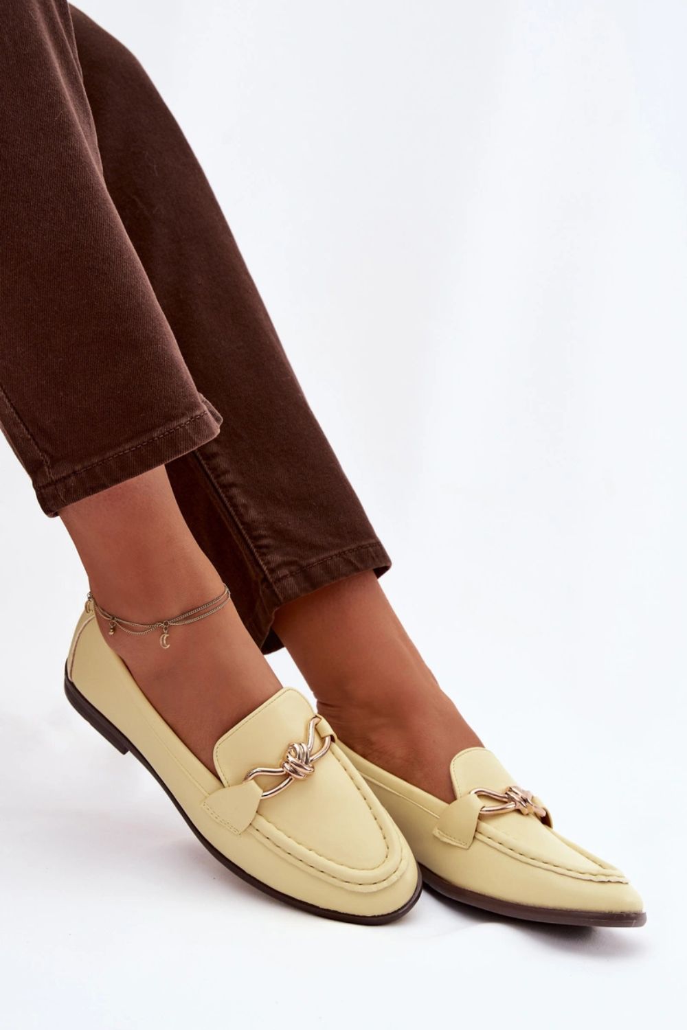 Loafersy Model Rosynne QQ-280 Yellow - Step in style - obrazek 3