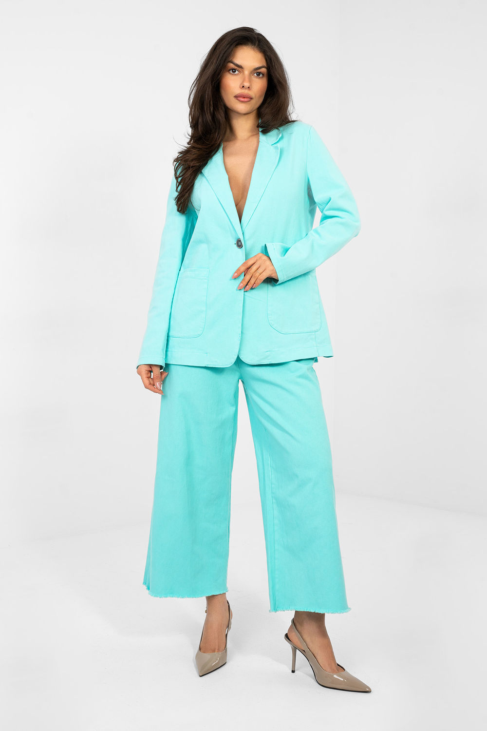 Marynarka Model IT-MA-FL7703.49 Turkus - Rue Paris - obrazek 2