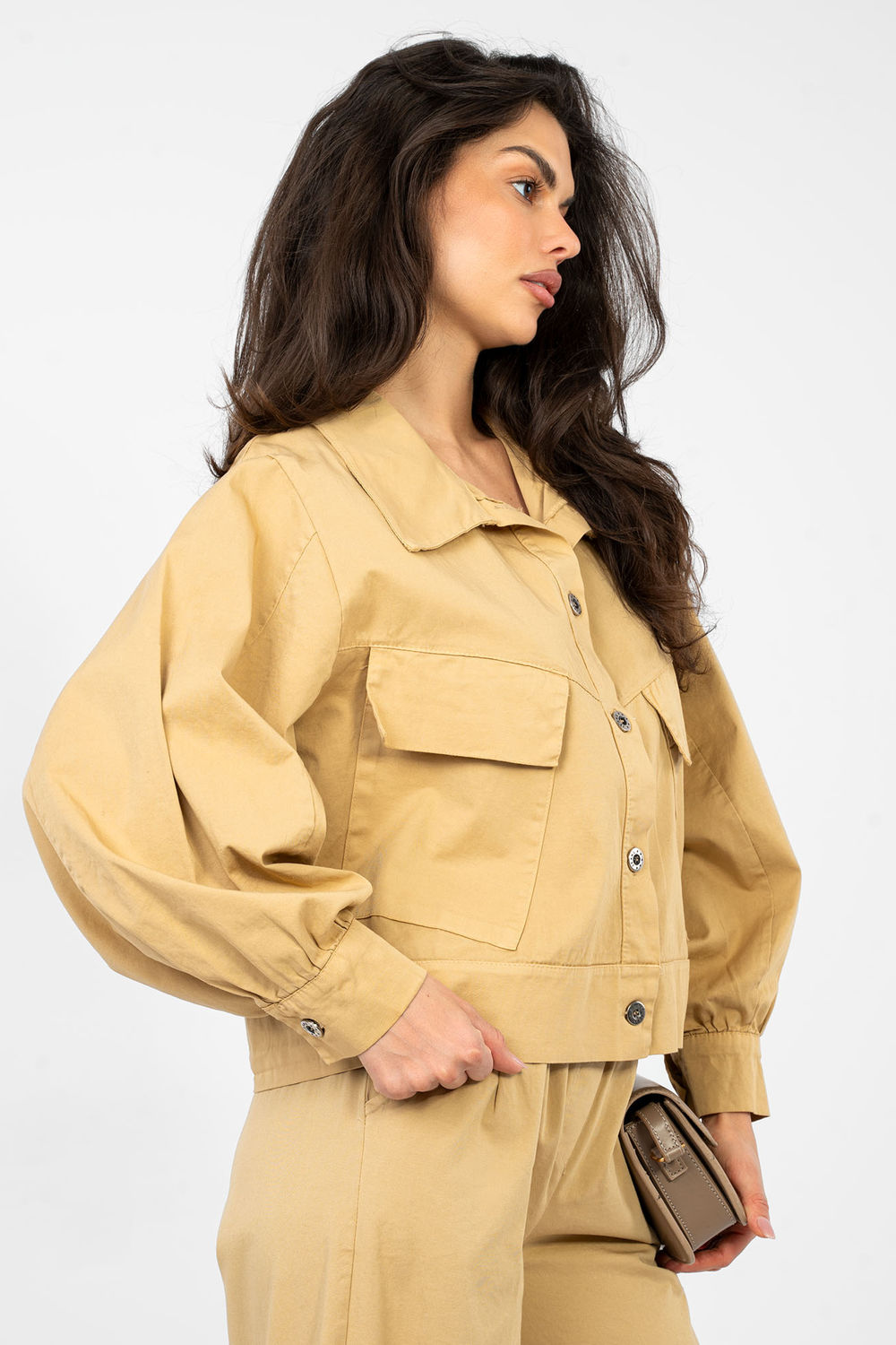 Koszula Damska Model IT-KR-FL10071.50 Camel - Rue Paris - obrazek 2
