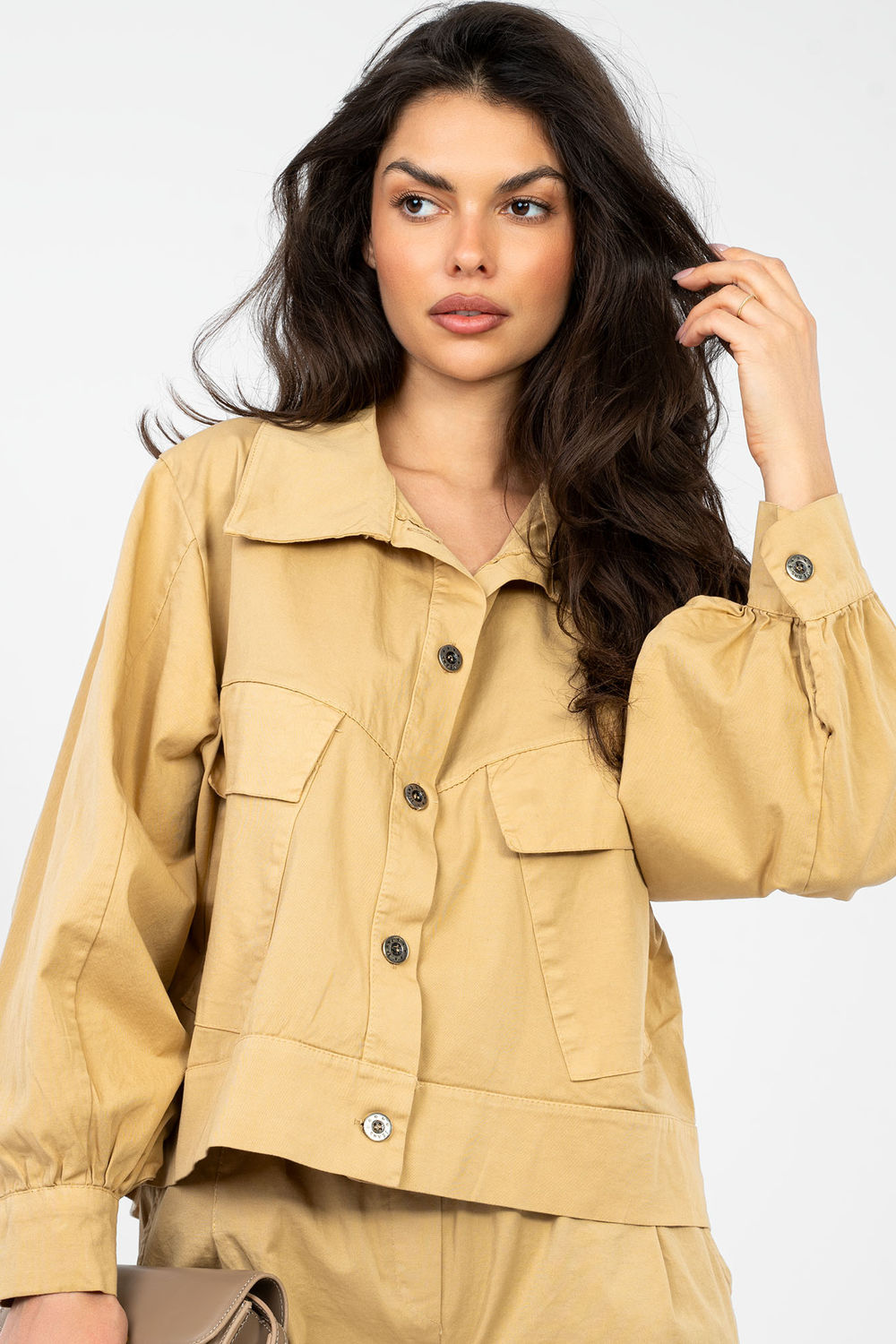 Koszula Damska Model IT-KR-FL10071.50 Camel - Rue Paris - obrazek 4