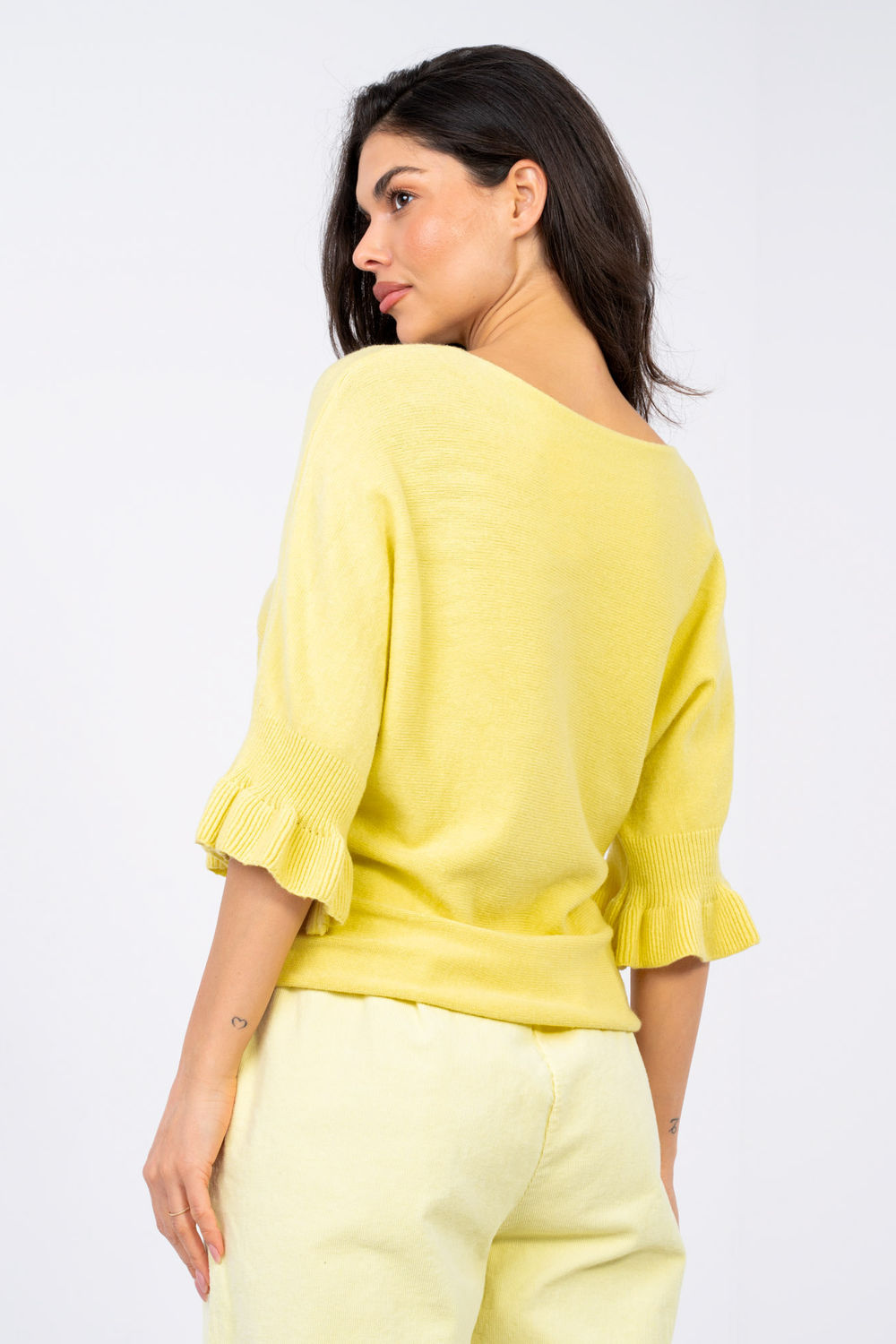 Sweter Damski Model IT-SW-99244.98 Light Yellow - Italy Moda - obrazek 3