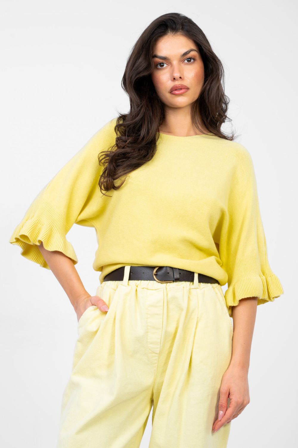 Sweter Damski Model IT-SW-99244.98 Light Yellow - Italy Moda - obrazek 4