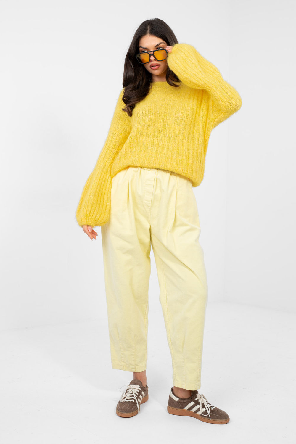 Sweter Damski Model MI-SW-9642.01 Yellow - Italy Moda - obrazek 2