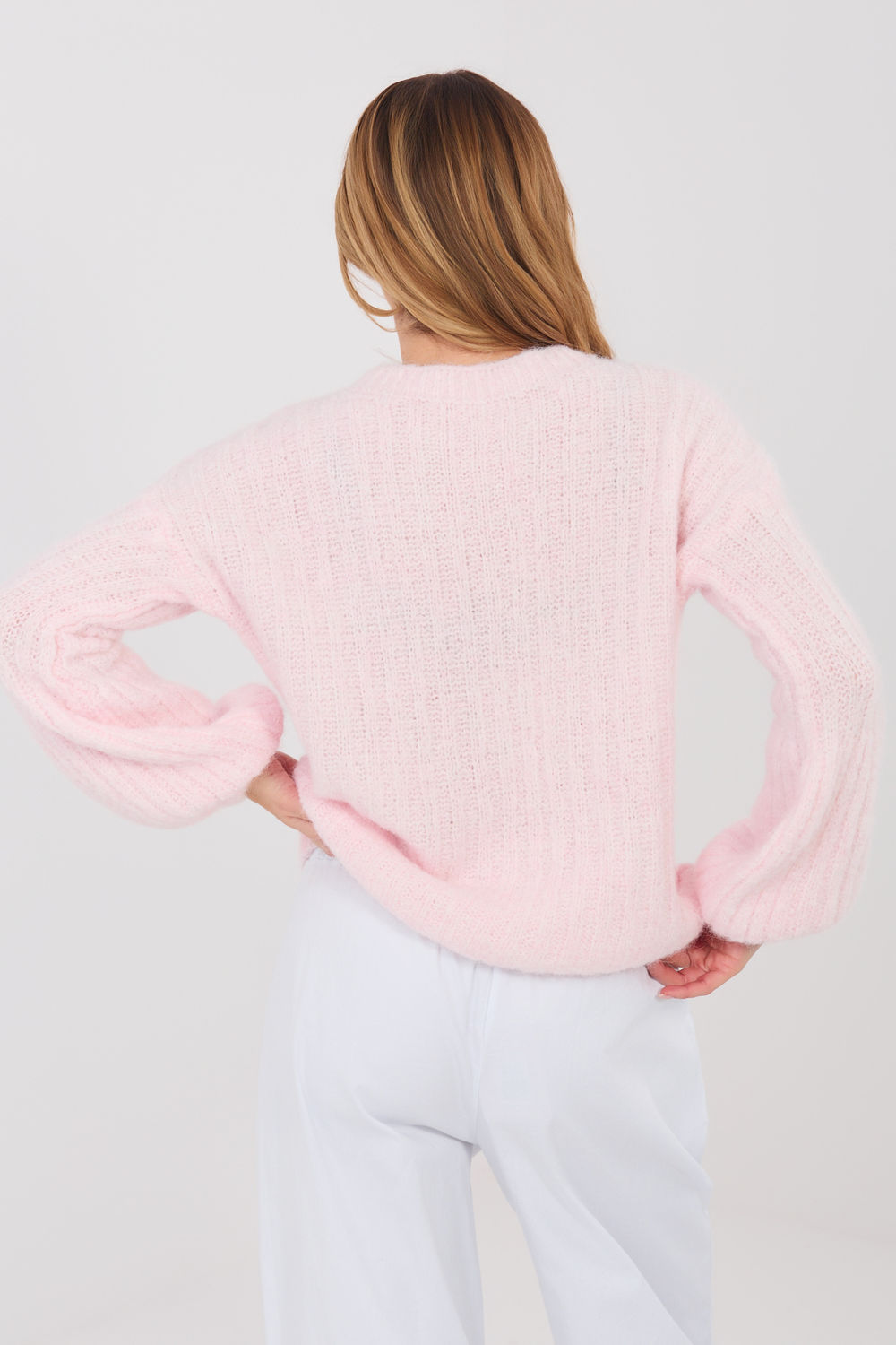 Sweter Damski Model MI-SW-9642.01 Light Pink - Italy Moda - obrazek 3