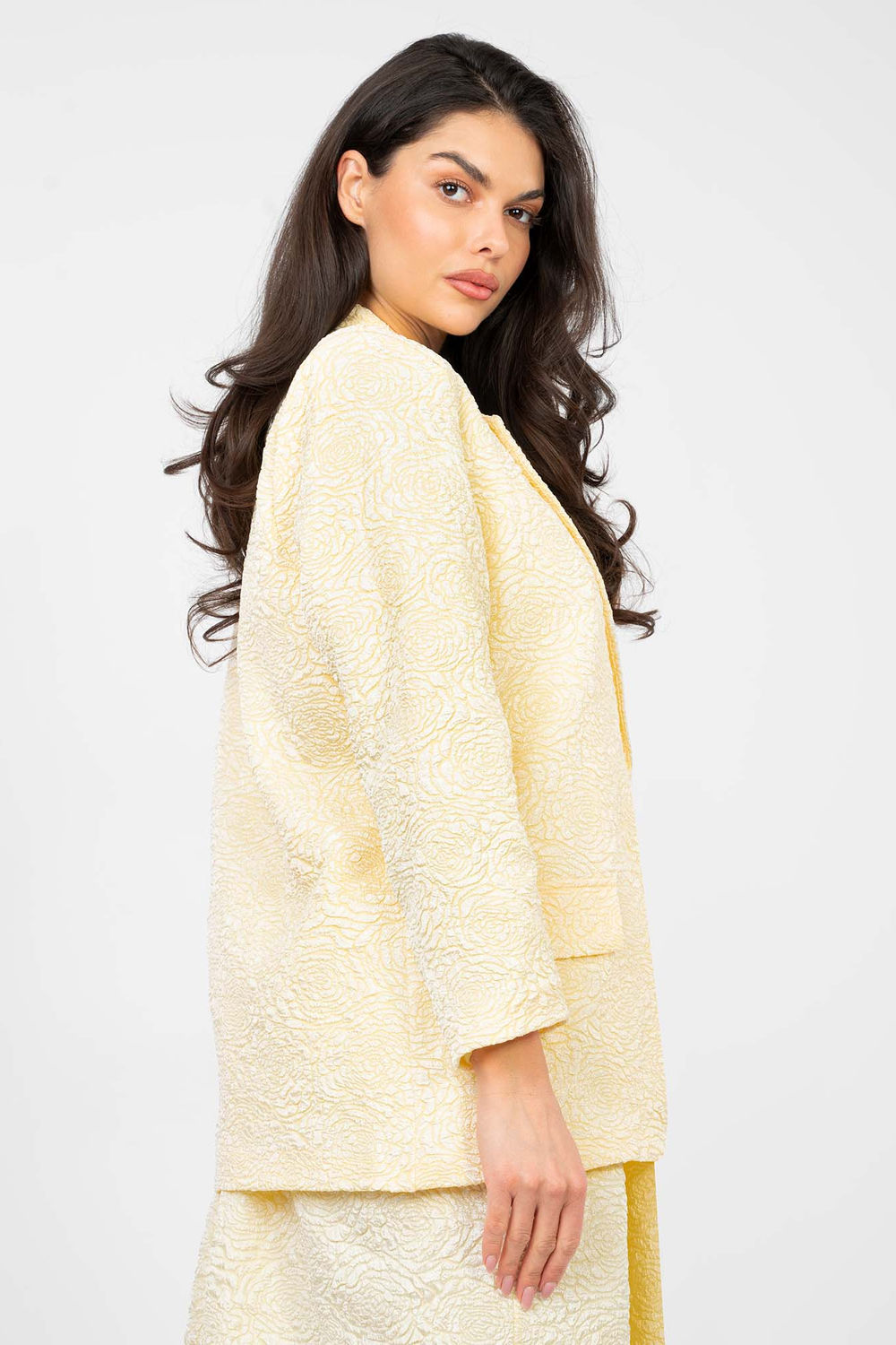 Marynarka Model IT-MA-21839.10 Light Yellow - Rue Paris - obrazek 2