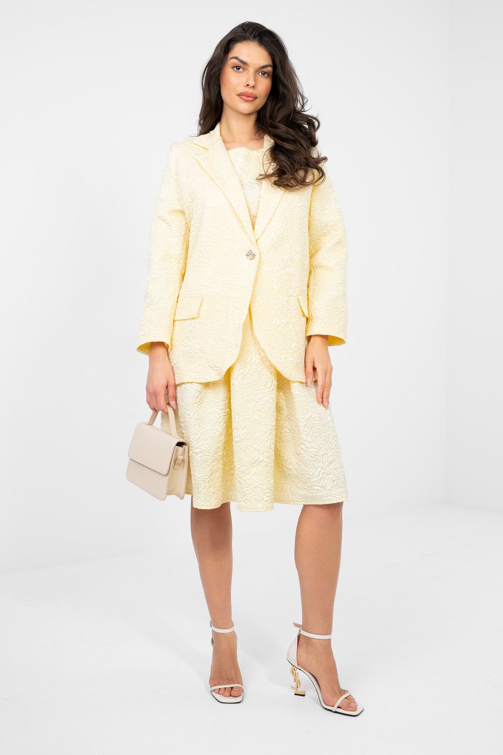 Marynarka Model IT-MA-21839.10 Light Yellow - Rue Paris - obrazek 4