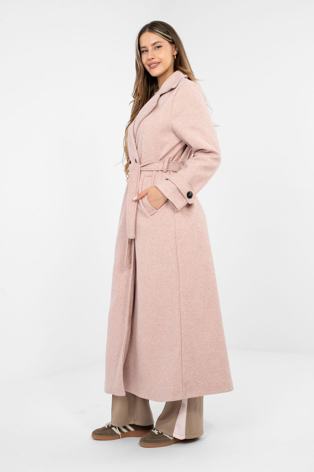 Płaszcz Damski Model IT-PL-97035.17 Dark Pink - Factory Price - obrazek 2