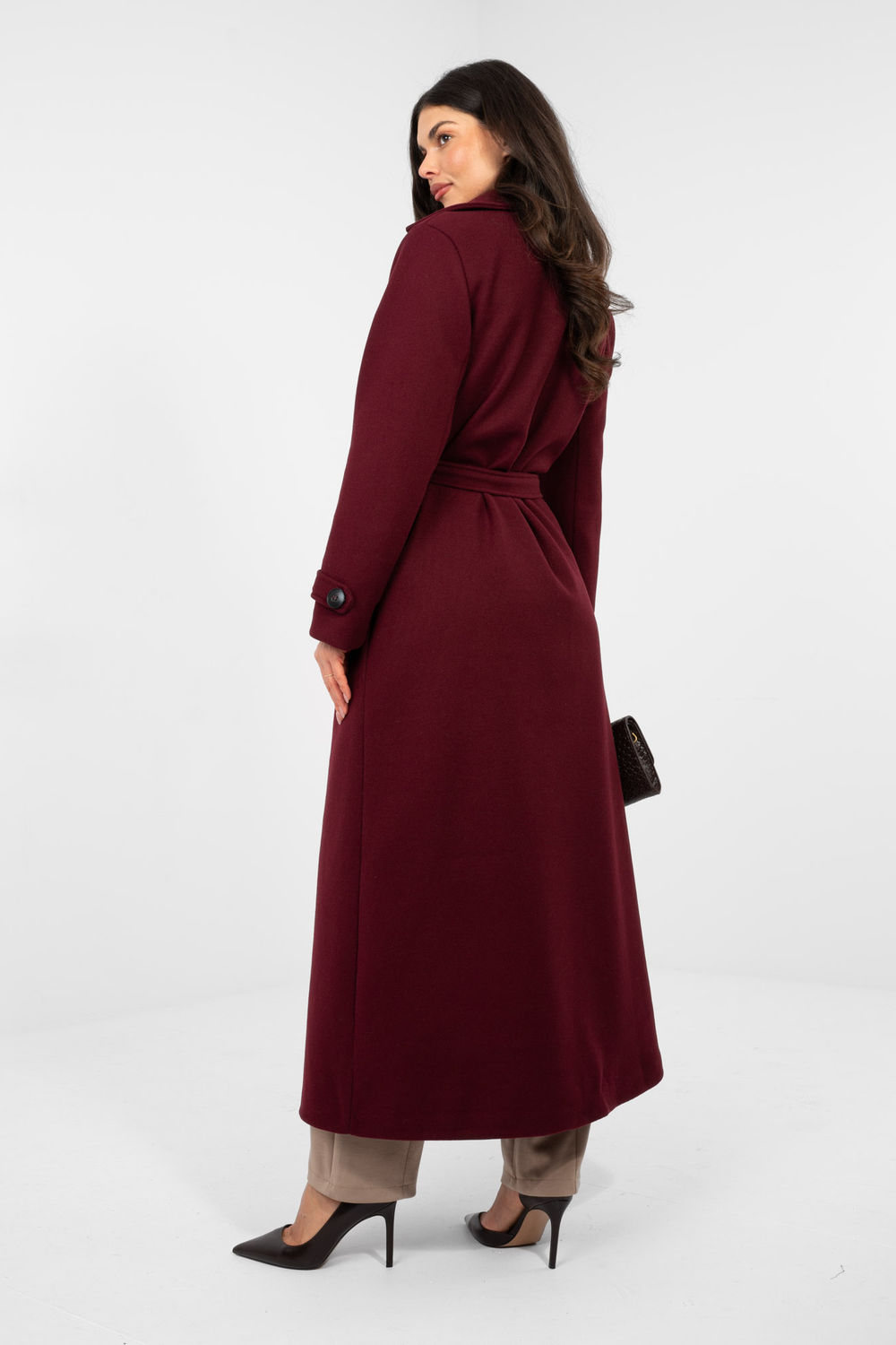 Płaszcz Damski Model IT-PL-97035.16 Dark Red - Factory Price - obrazek 3