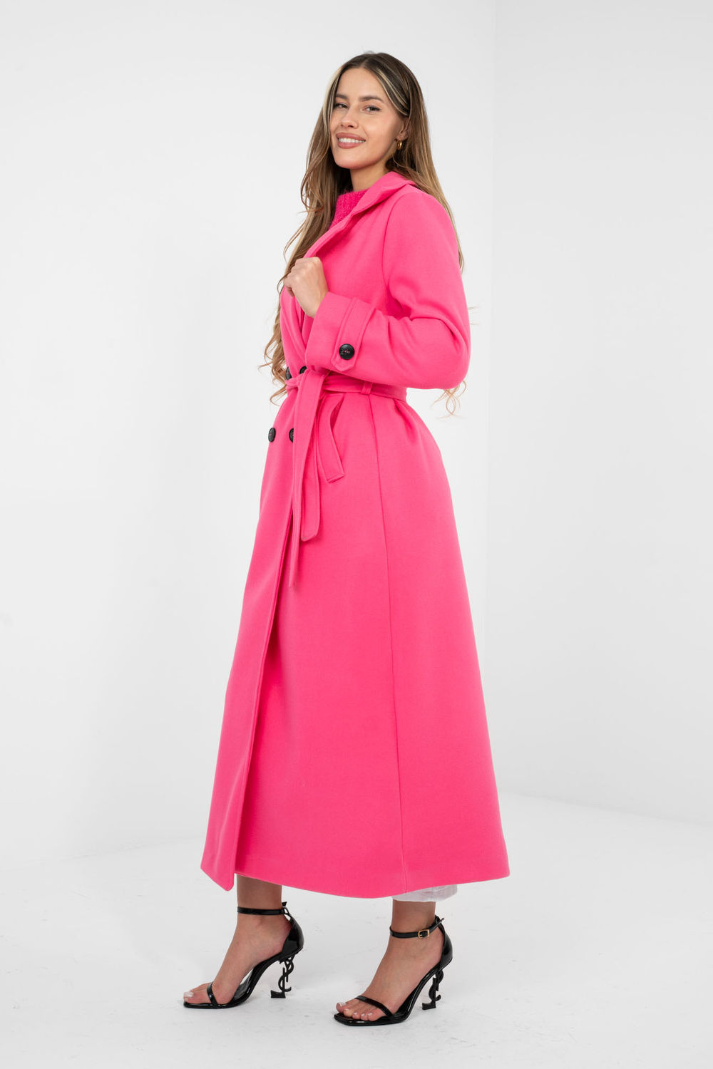 Płaszcz Damski Model IT-PL-97035.17 Fluo Pink - Factory Price - obrazek 2