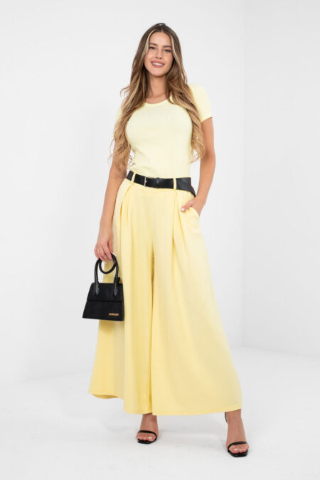 Spodnie Dresowe Model IT-SP-17872.29 Light Yellow - Rue Paris