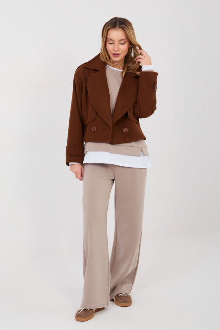 Spodnie Komplet Model IT-KMPL-22230.18 Dark Beige - Rue Paris
