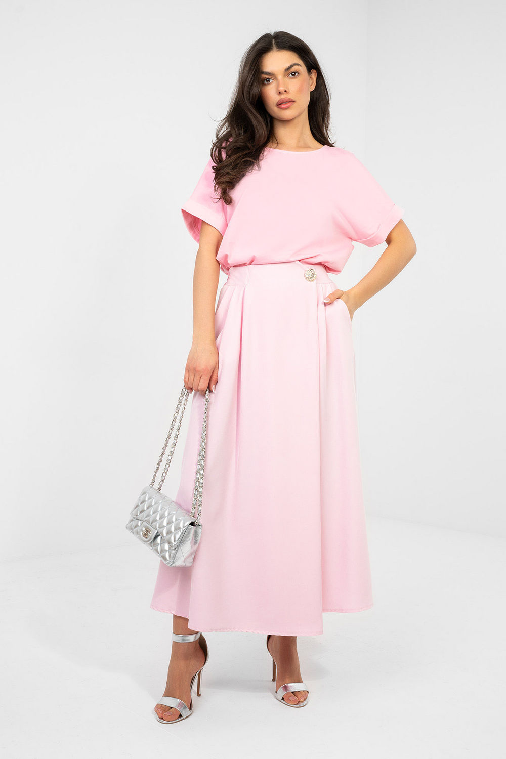 Bluzka Model RV-BZ-A1185.19 Light Pink - Rue Paris - obrazek 2