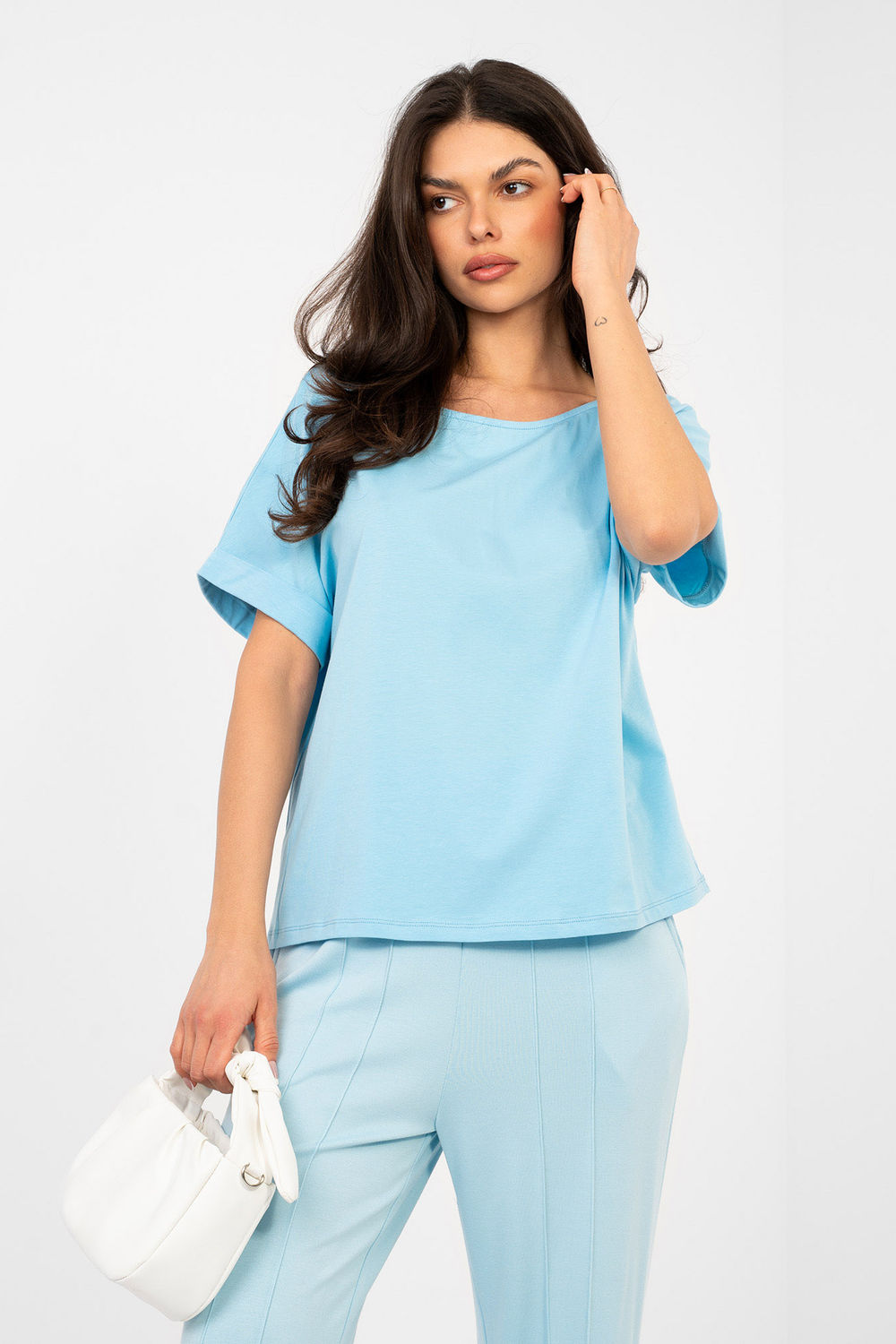 Bluzka Model RV-BZ-A1185.19 Light Blue - Rue Paris