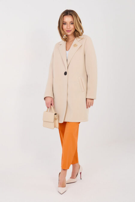 Płaszcz Damski Model IT-PL-FL8153-1.06 Beige - Rue Paris