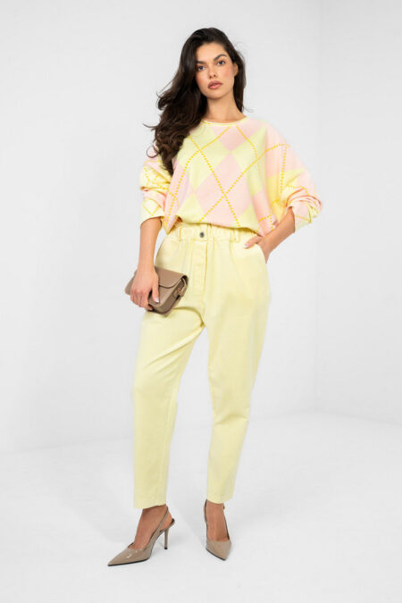 Spodnie Damskie Model MI-SP-2689.47 Light Yellow - Italy Moda