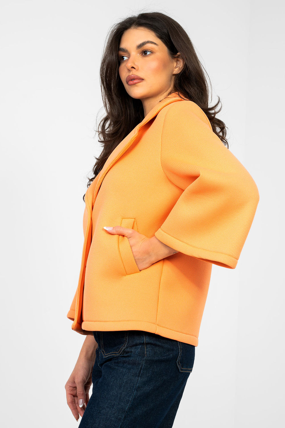 Płaszcz Damski Model IT-KR-95965.05 Light Orange - Factory Price - obrazek 2