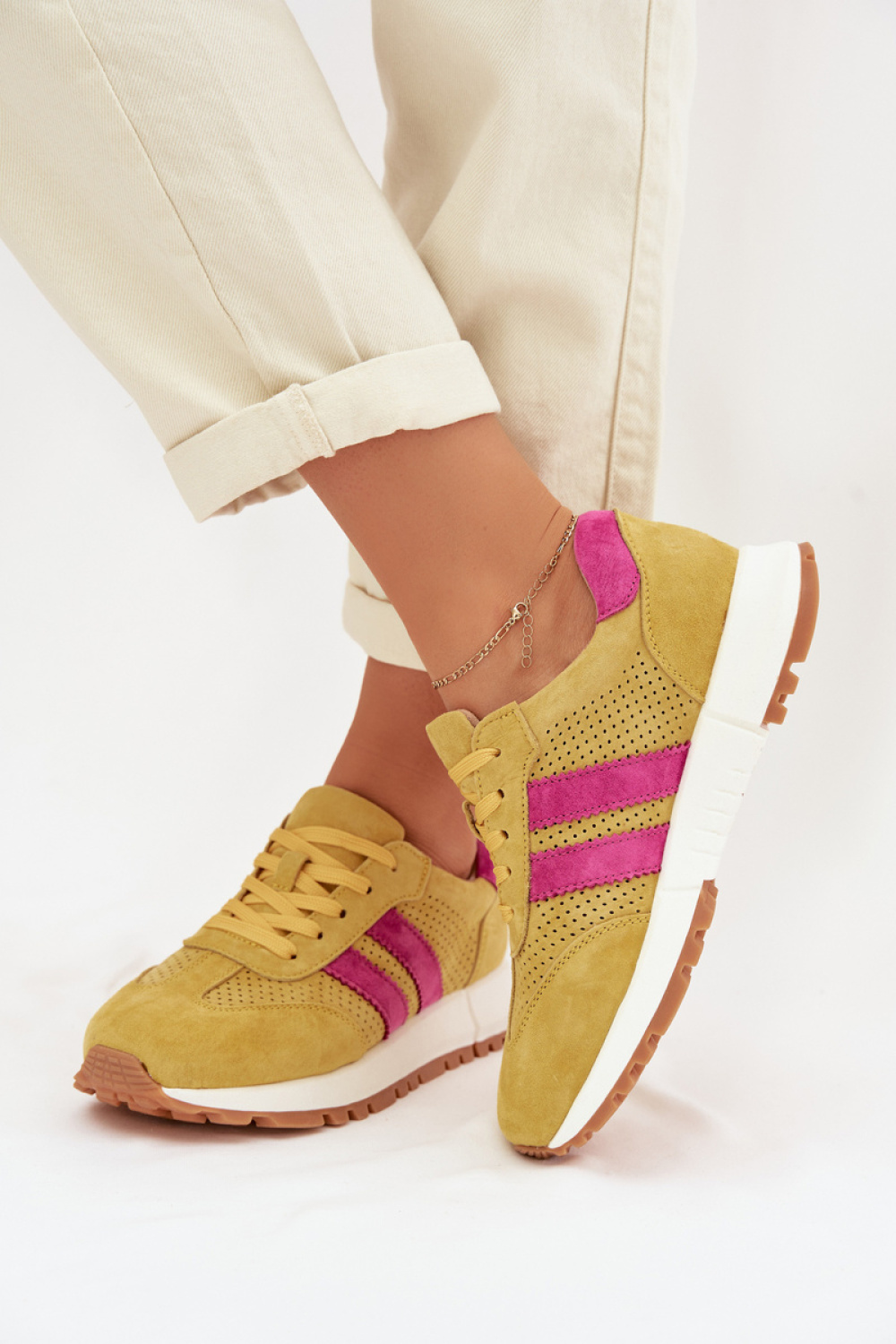 Buty Sportowe Model Marceline 26SP17-01 Yellow - Step in style - obrazek 3