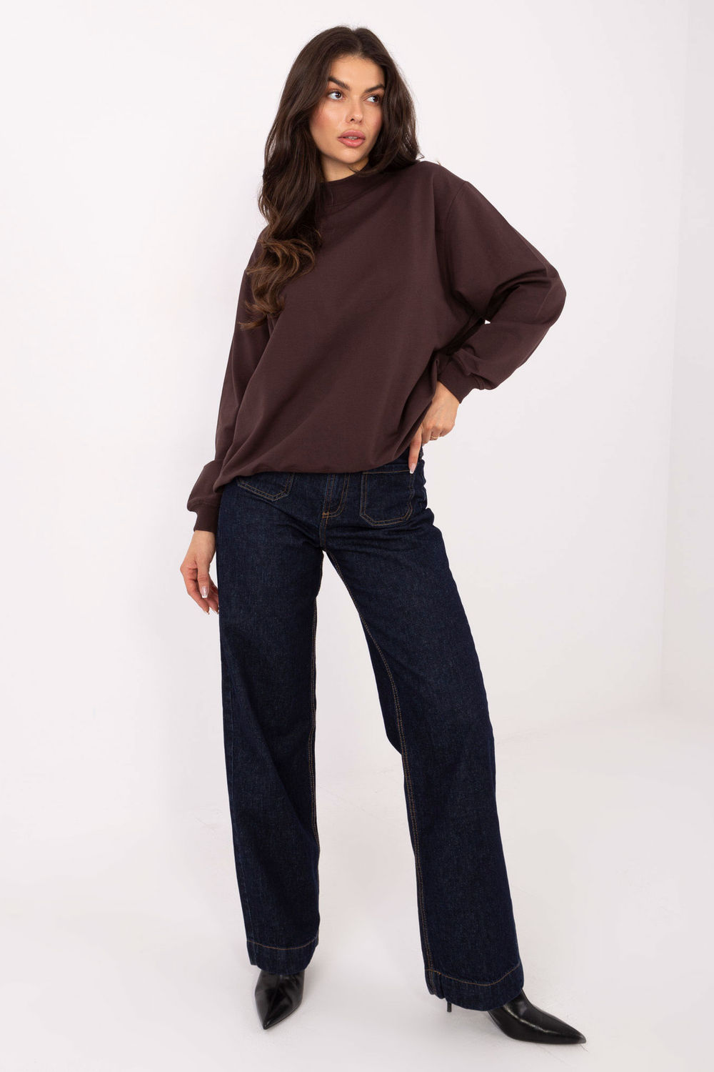 Bluza Damska Model RV-BL-5185.70P Dark Brown - BFG - obrazek 2