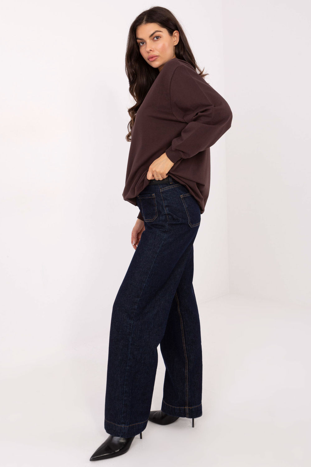 Bluza Damska Model RV-BL-5185.70P Dark Brown - BFG - obrazek 4
