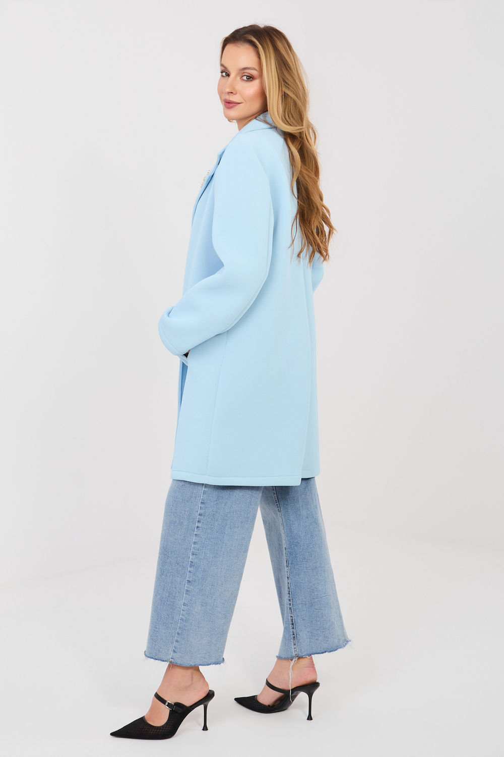 Płaszcz Damski Model IT-PL-FL8153-1.06 Light Blue - Rue Paris - obrazek 2