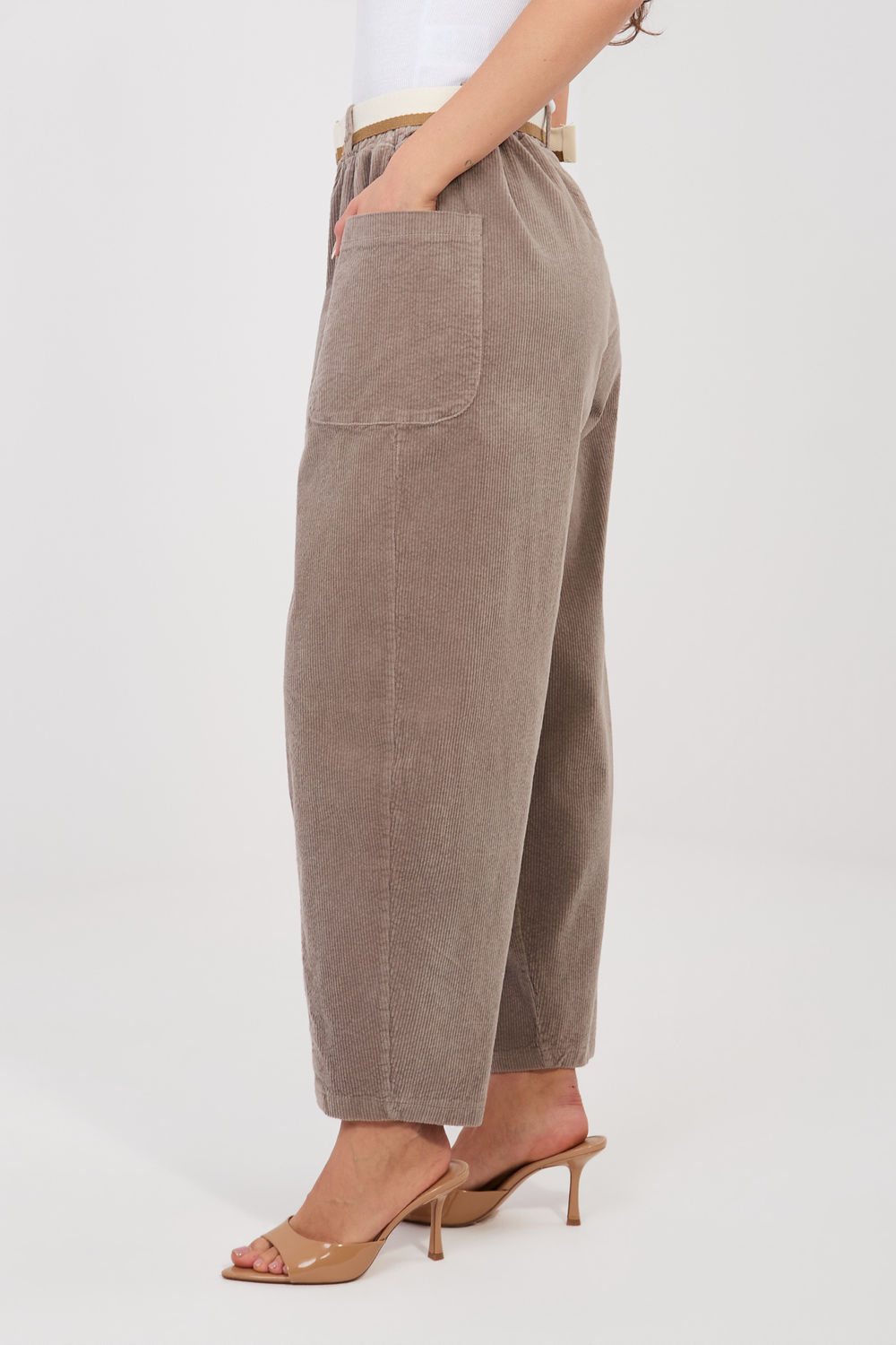 Spodnie Damskie Model IT-SP-FL9665.78 Dark Beige - Rue Paris