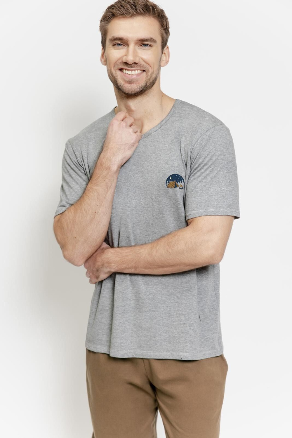Piżama Męska Model Gabriel 3576 Melange Dark Grey - Taro - obrazek 2