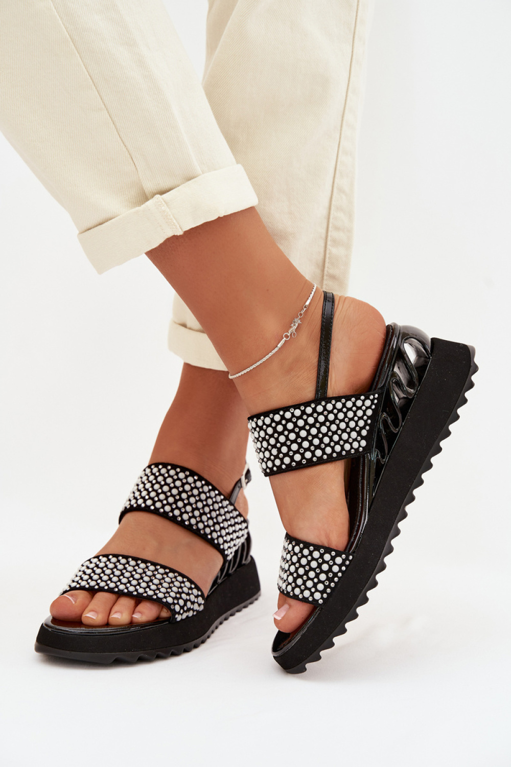 Sandały Model DA CR61-3067 Black - Step in style - obrazek 3
