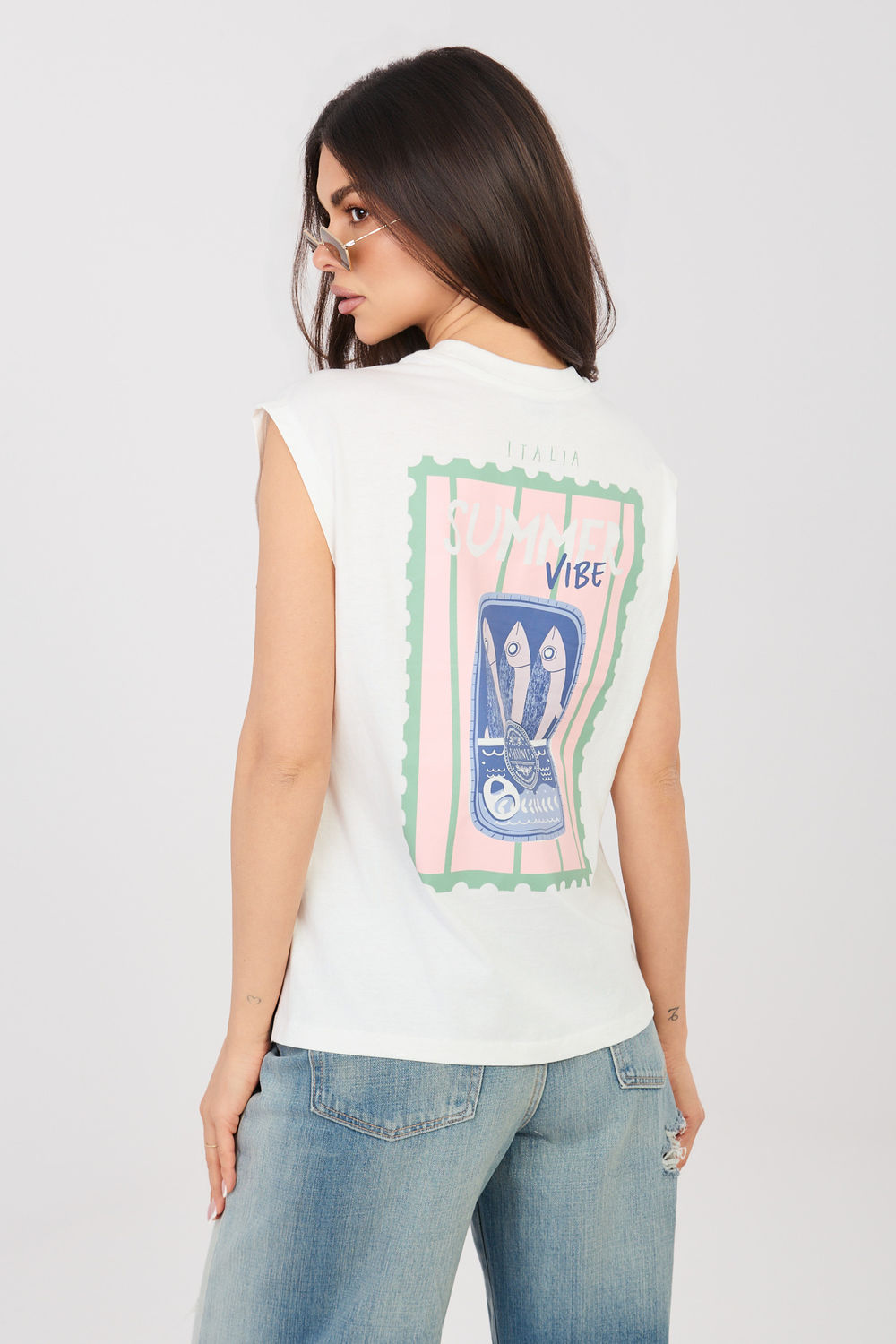 Tshirt Damski Model D12022M02769B White - Sublevel - obrazek 3