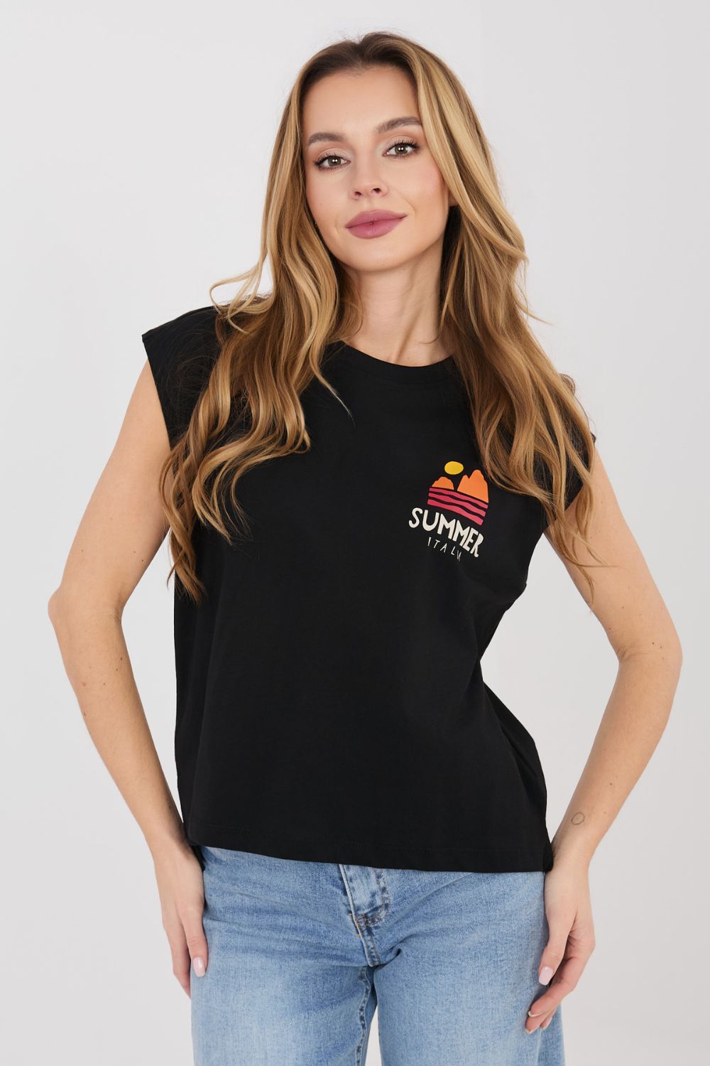 T-shirt Damski Model D12022M02769B Black - Sublevel - obrazek 4