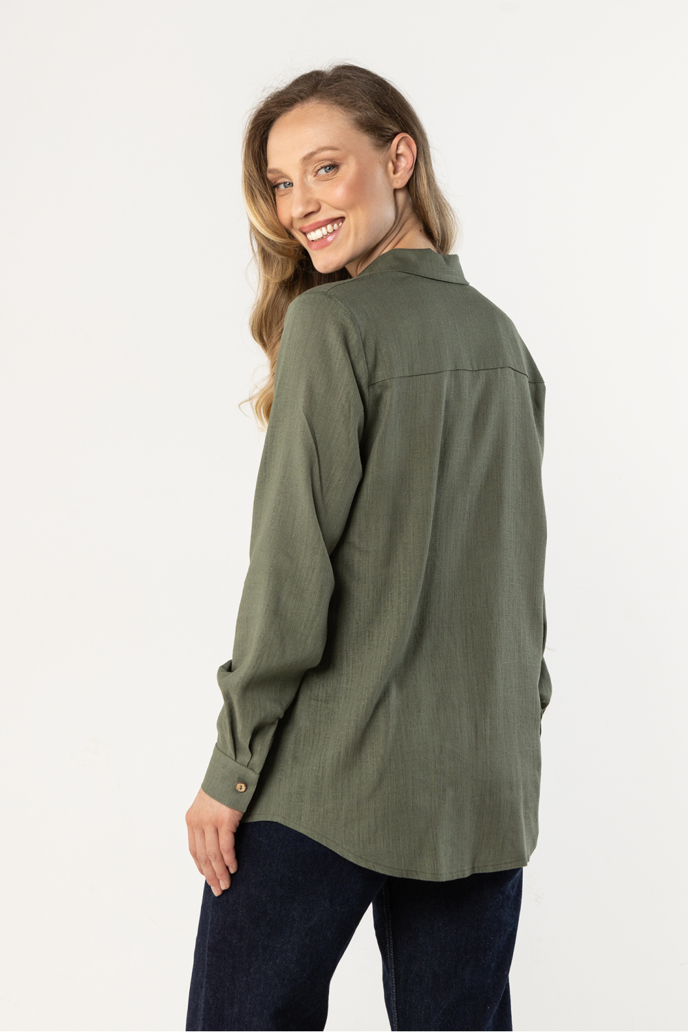 Koszula Damska Model A768 Khaki - awama - obrazek 3