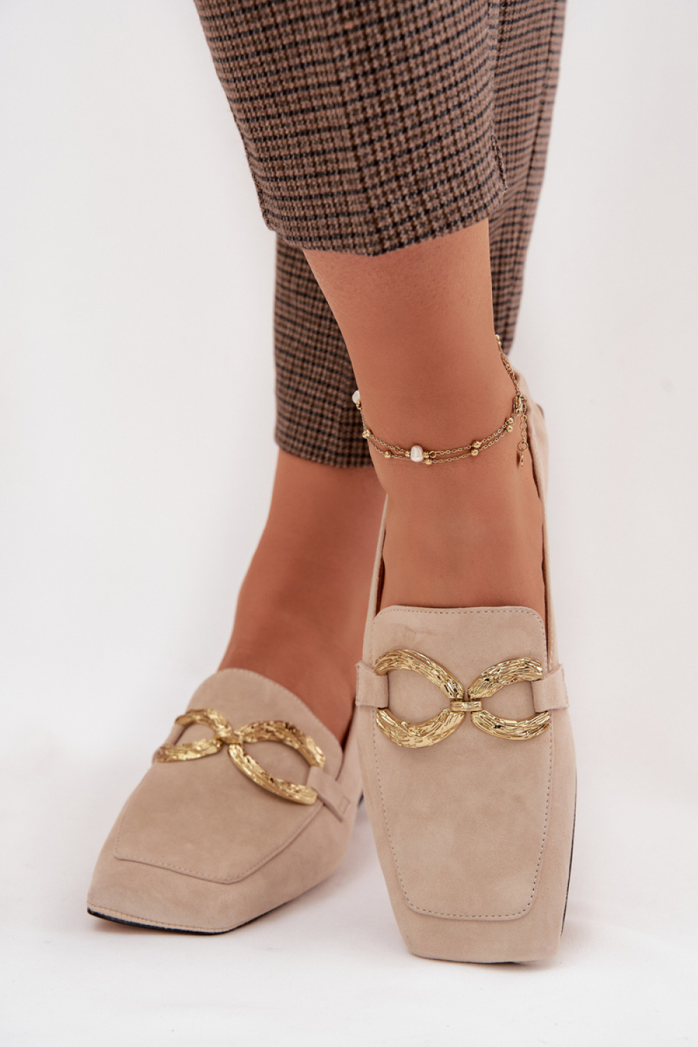 Mokasyny Model DA CR61-3115 Beige - Step in style - obrazek 3