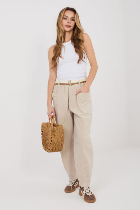 Spodnie Damskie Model IT-SP-FL9665.14 Light Beige - Rue Paris